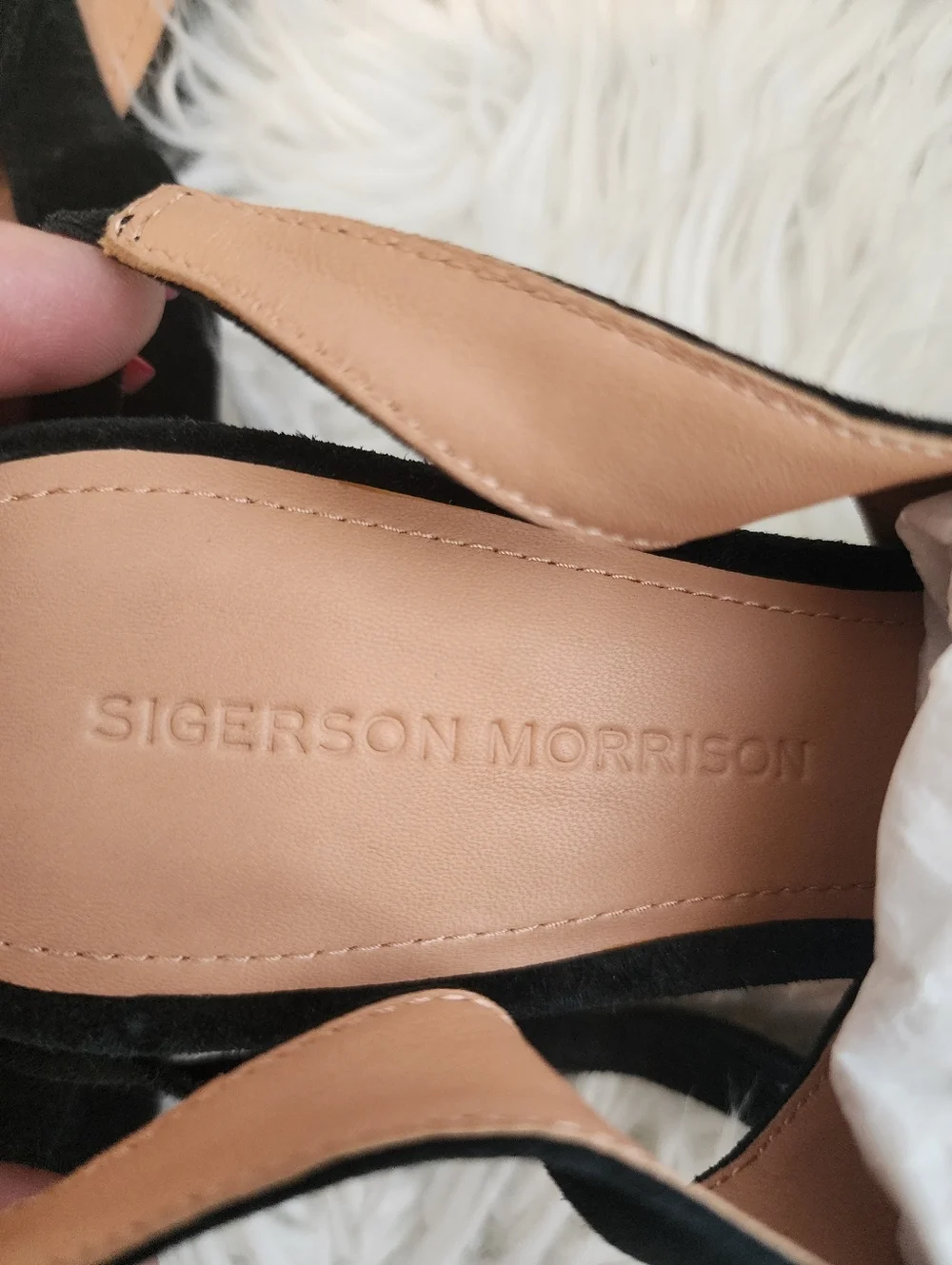 SIGERSON MORRISON LACE UP SUEDE LEATHER SQUARE TOE BLACK SHOES NWOT SIZE 7.5